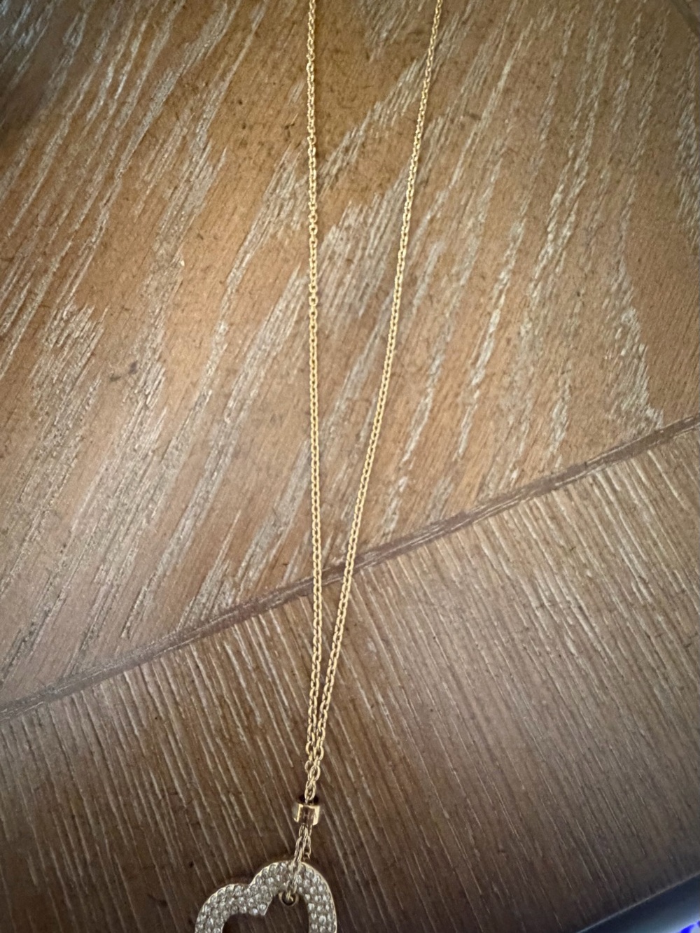 Michael Kors Gold Chain Heart Pendant Necklace with Crystals